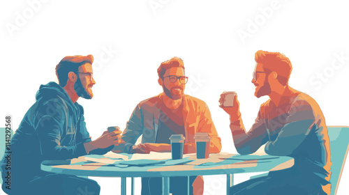 vector people in a cafe