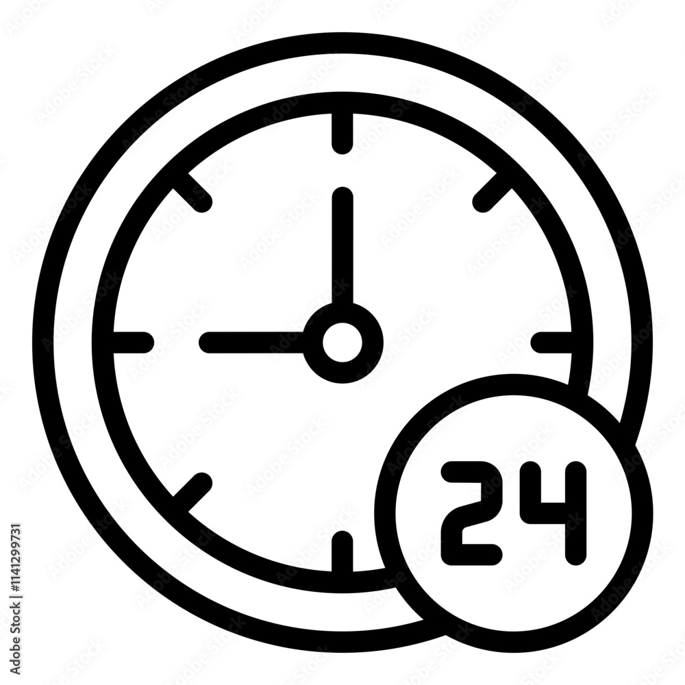 24 hours delivery outline icon for express shipping services 24 hours delivery outline icon for express shipping services
