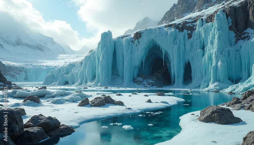 Frozen Caves with Icy Formations Frozen Caves with Icy Formations