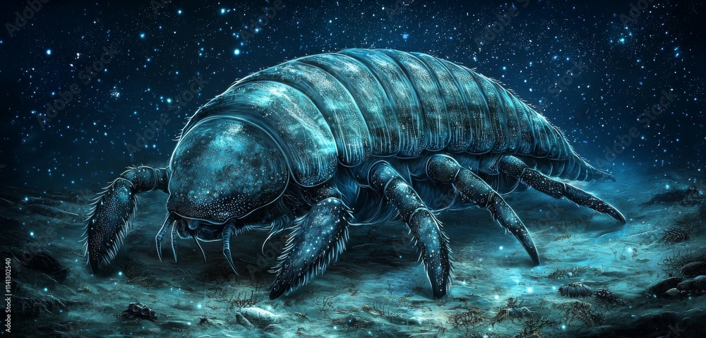 Giant Isopod Under Starry Night Deep Sea Creature Giant Isopod Under Starry Night Deep Sea Creature