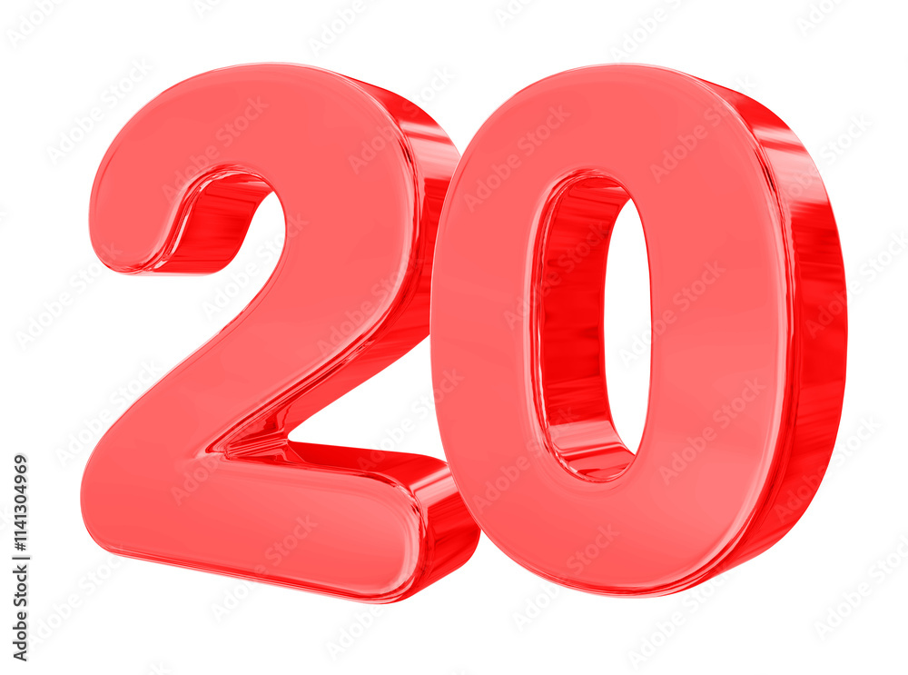 20 Red Number 20 Red Number