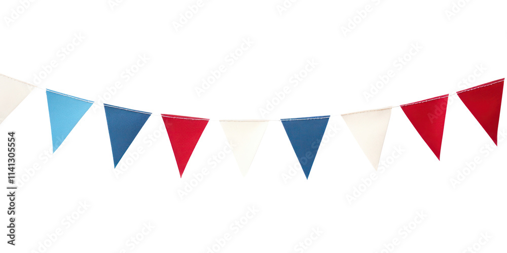 Obraz premium PNG Bunting border white background clothesline celebration.