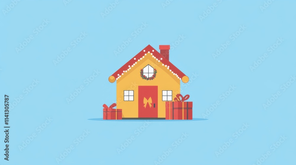 house on a blue background house on a blue background