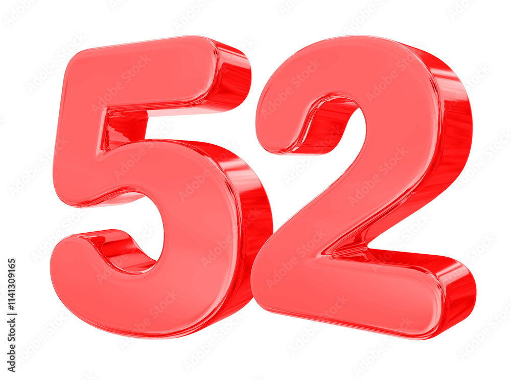 52 Red Number 52 Red Number