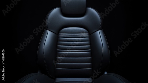 Luxury black leather car seat.