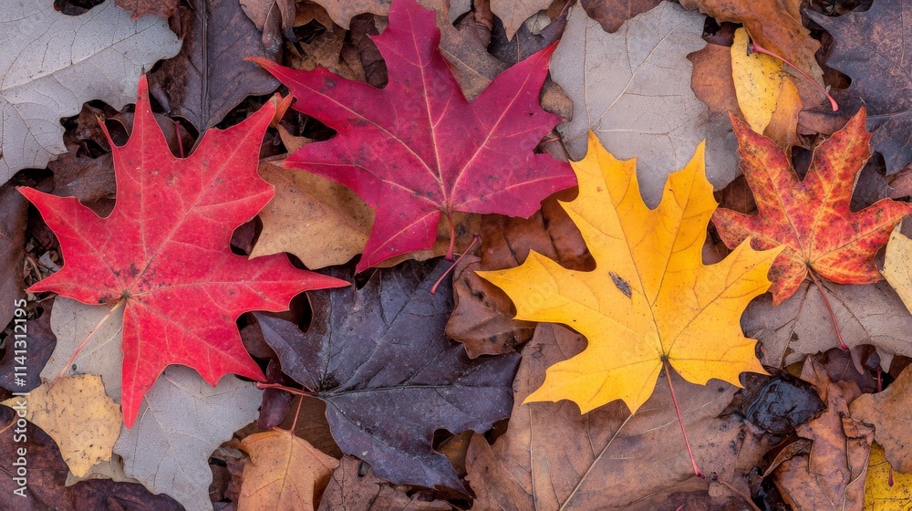 Autumn Leaves Displaying Rich Warm Colors Autumn Leaves Displaying Rich Warm Colors