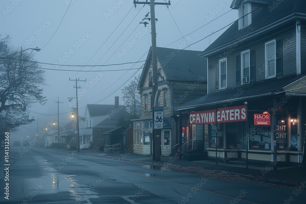 For Rent and Closed signs are displayed on the majority of storefronts along a peaceful main street in a small town in North America. Generative Ai For Rent and Closed signs are displayed on the majority of storefronts along a peaceful main street in a small town in North America. Generative Ai