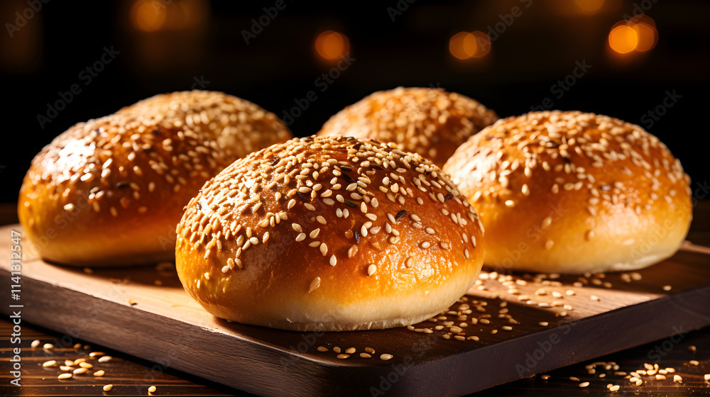 Artisanal Burger Buns Captured in a Touching Homely Setting: A Testament to Fine Bakery Skills Artisanal Burger Buns Captured in a Touching Homely Setting: A Testament to Fine Bakery Skills