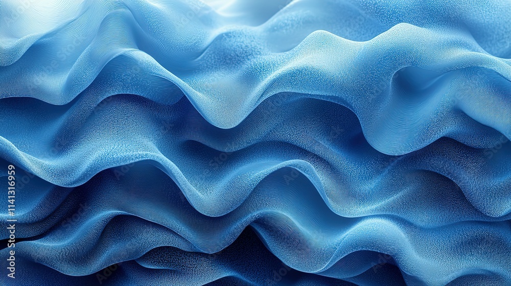 Abstract Blue Fabric Waves Pattern Texture Abstract Blue Fabric Waves Pattern Texture