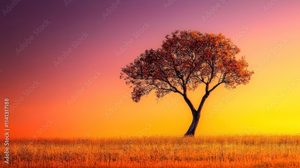 Silhouette of a tree at dusk vibrant purple sky nature photography outdoor landscape side view serene ambience for seo impact Silhouette of a tree at dusk vibrant purple sky nature photography outdoor landscape side view serene ambience for seo impact