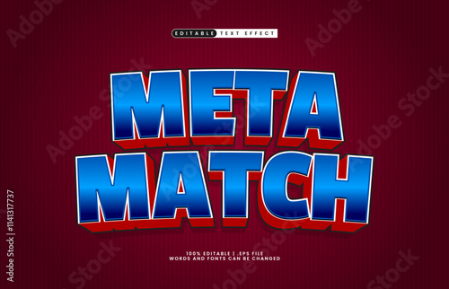 meta match editable text effect with a game and play text style