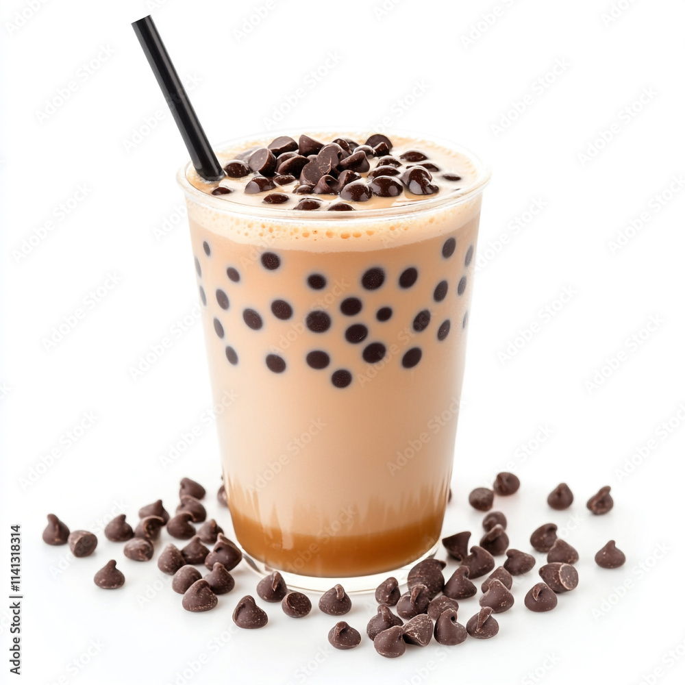 Milk Tea with Tapioca and Chocolate Chips Milk Tea with Tapioca and Chocolate Chips