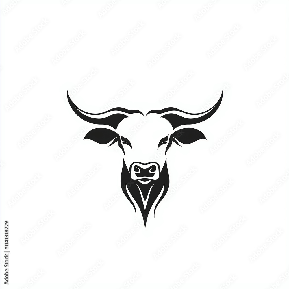 Texas longhorn cow head logo illustration Texas longhorn cow head logo illustration