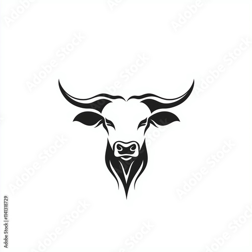 Texas longhorn cow head logo illustration photo