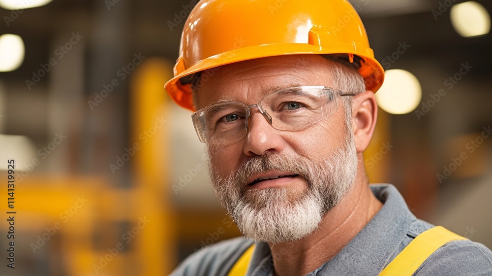 A confident male worker in a hard hat and safety glasses, posing in an industrial setting, exemplifying professionalism and safety in the workplace. A confident male worker in a hard hat and safety glasses, posing in an industrial setting, exemplifying professionalism and safety in the workplace.