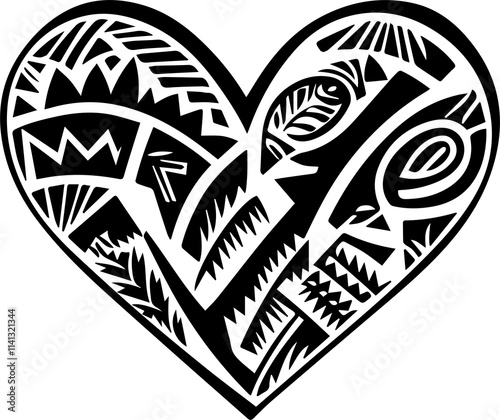 Polynesian Tribal Heart Art  Unique heart designs inspired by Polynesian tribal patterns