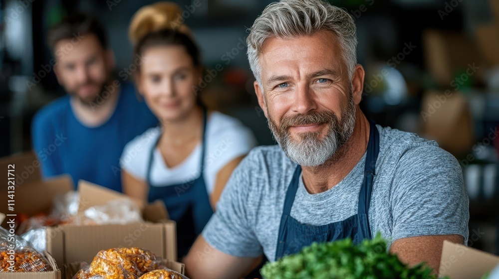 A group of smiling adults including a man with a beard sitting around a table and enjoying a casual meal together in a cozy restaurant or cafe setting They appear to be friends or family members A group of smiling adults including a man with a beard sitting around a table and enjoying a casual meal together in a cozy restaurant or cafe setting They appear to be friends or family members