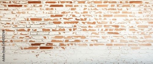 A close-up photograph of a brick wall with a distressed texture, showing a mixture of red and white bricks, some of which are worn and faded. The wall has a rough, uneven surface with cracks and imper