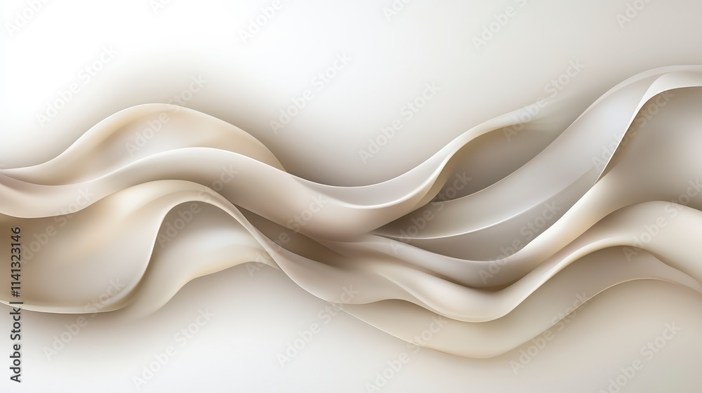 Fototapeta premium A smooth, flowing ribbon-like design in soft neutral tones, creating a sense of elegance and tranquility.