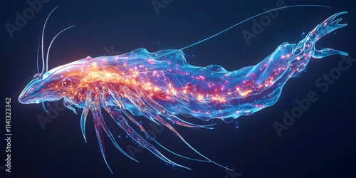 Bioluminescent Deep Sea Amphipod Alien Creature photo