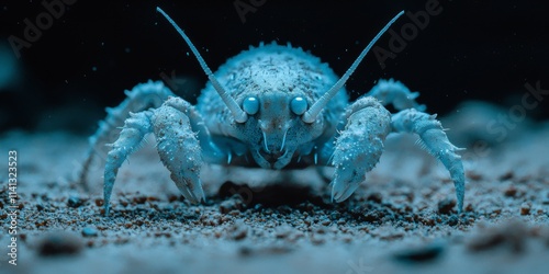 Bioluminescent Deep Sea Amphipod Alien like Creature photo