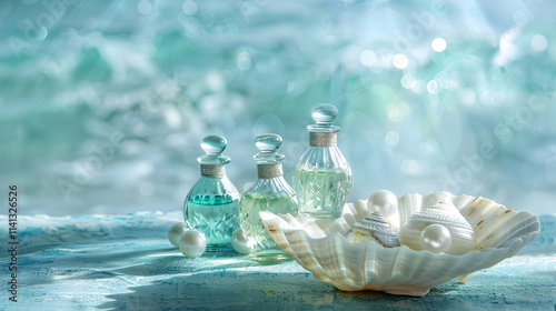 Luxurious Glass Perfume Bottles in a Chic Arrangement

 photo