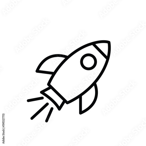 Rocket icon. Simple outline rocket signs set. Rocket launched icon.