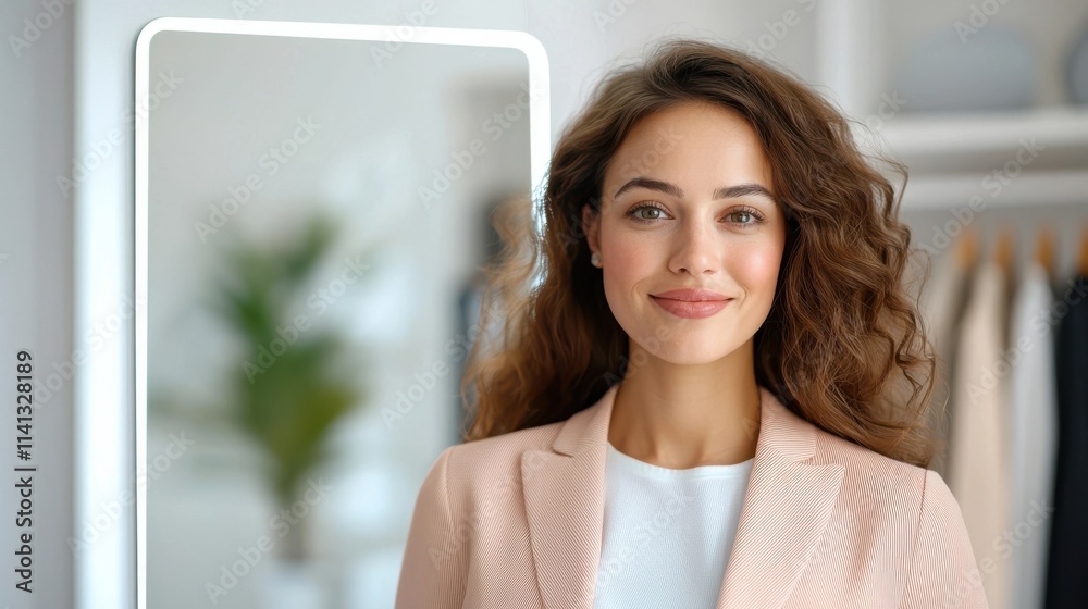Portrait of a confident and successful young professional woman posing in modern office attire with a warm smile and an presence The image showcases a female leader entrepreneur Portrait of a confident and successful young professional woman posing in modern office attire with a warm smile and an presence The image showcases a female leader entrepreneur