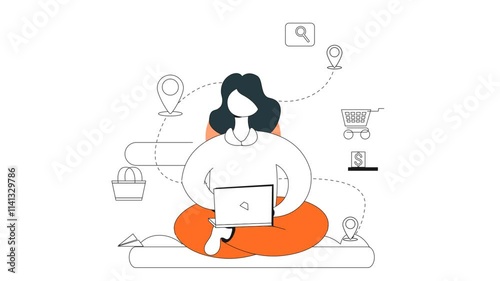 Online SalesAnimated Illustration