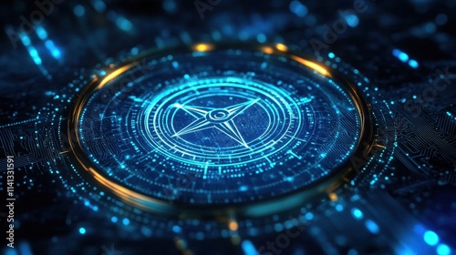 Wallpaper Mural 3D rendering of a compass emphasizing navigation and orientation. Torontodigital.ca