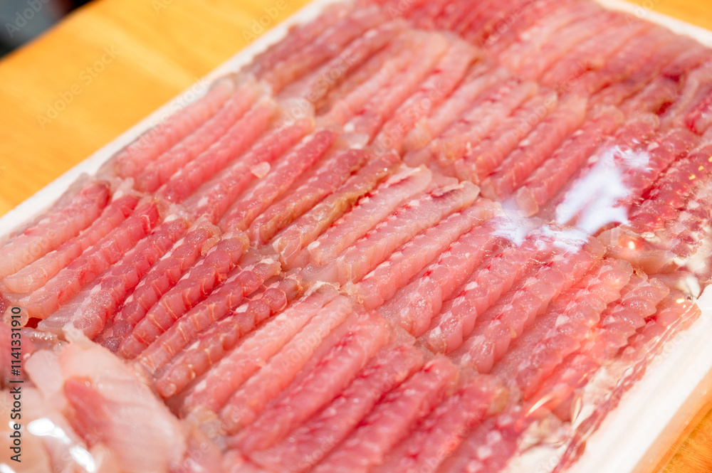 Korean traditional food. Skate sashimi Korean traditional food. Skate sashimi