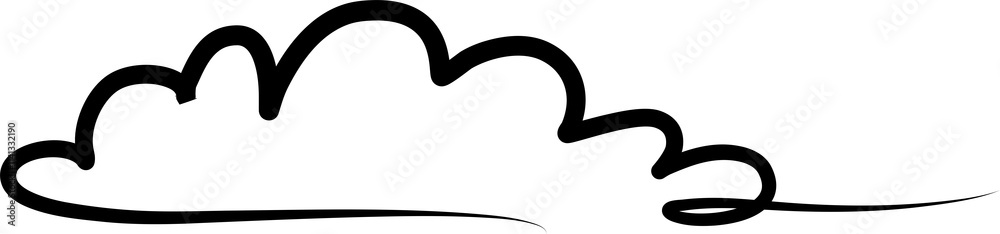 Continuous line drawing of cloud Continuous line drawing of cloud