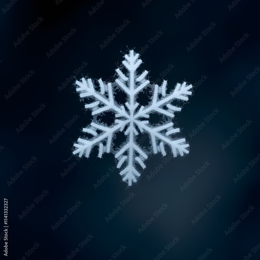 Single Snowflake on Dark Blue Background Winter Magic Single Snowflake on Dark Blue Background Winter Magic