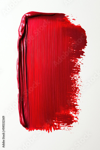 red paint brush stroke rectangle on white background metallic book cover design swatch sample