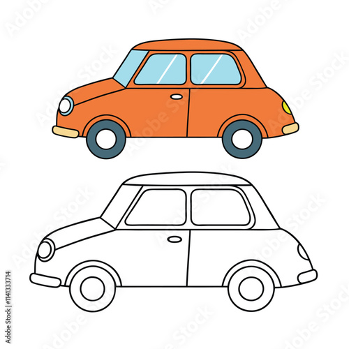 A fun car coloring page featuring a sleek vehicle design, perfect for kids to add their own creative touch with vibrant colors and patterns. A great activity for all ages!