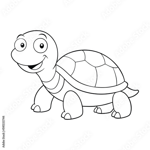 A simple outlined turtle coloring page featuring a cute turtle with bold, clear lines, ready to be filled with vibrant colors. Perfect for kids and creative fun!