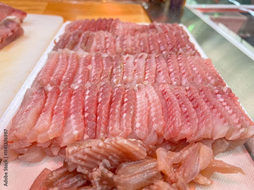 Korean traditional food. Skate sashimi Korean traditional food. Skate sashimi