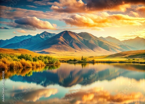 Flat, simple ID card: minimalist landscape backgrounds perfect for impactful photography.