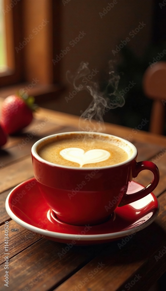 Warm liquid in a heart-shaped cup on a wooden table, heart shaped cup, table, cozy atmosphere Warm liquid in a heart-shaped cup on a wooden table, heart shaped cup, table, cozy atmosphere