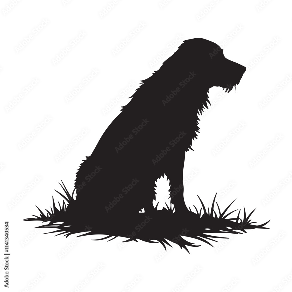 Black Dog Silhouette Isolated on White Background, German Shepherd Outline Silhouette Vector Art Design Black Dog Silhouette Isolated on White Background, German Shepherd Outline Silhouette Vector Art Design