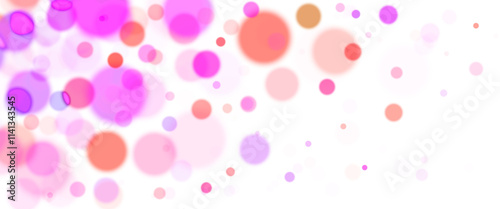 Colorful bokeh circles without bacground, suitable for background, decoration, frame, textures, border