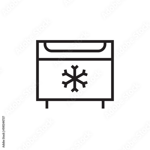 deep chest freezer cooling icon vector eps outline