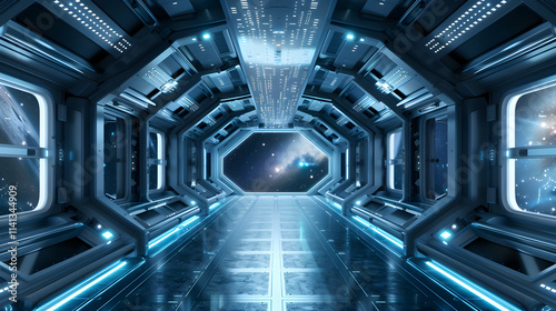 Futuristic Space Station Interior with Advanced Sci-Fi Details

 photo