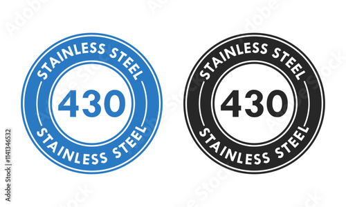 Stainless steel 430 design logo badge template illustration
