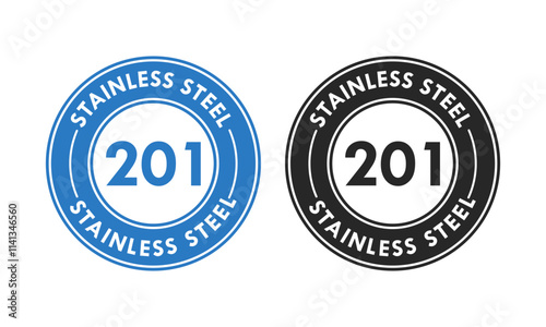 Stainless steel 201 design logo badge template illustration
