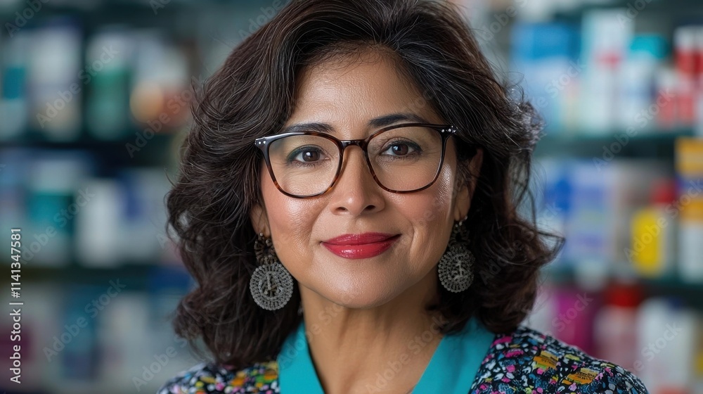 Confident and Experienced Female Professional Smiling in Office Setting with Bookshelves Background Conveying Expertise Leadership and Approachability Confident and Experienced Female Professional Smiling in Office Setting with Bookshelves Background Conveying Expertise Leadership and Approachability