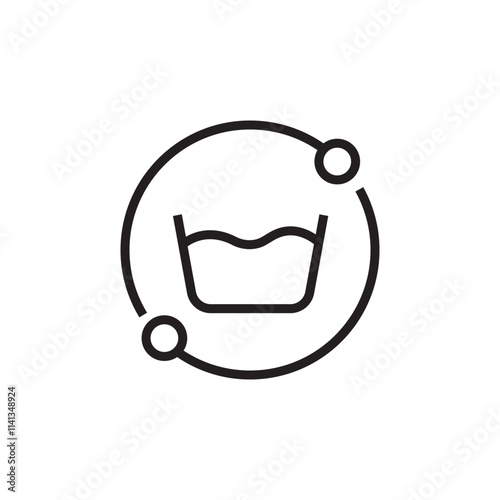 water tub recycle icon vector eps editable stroke