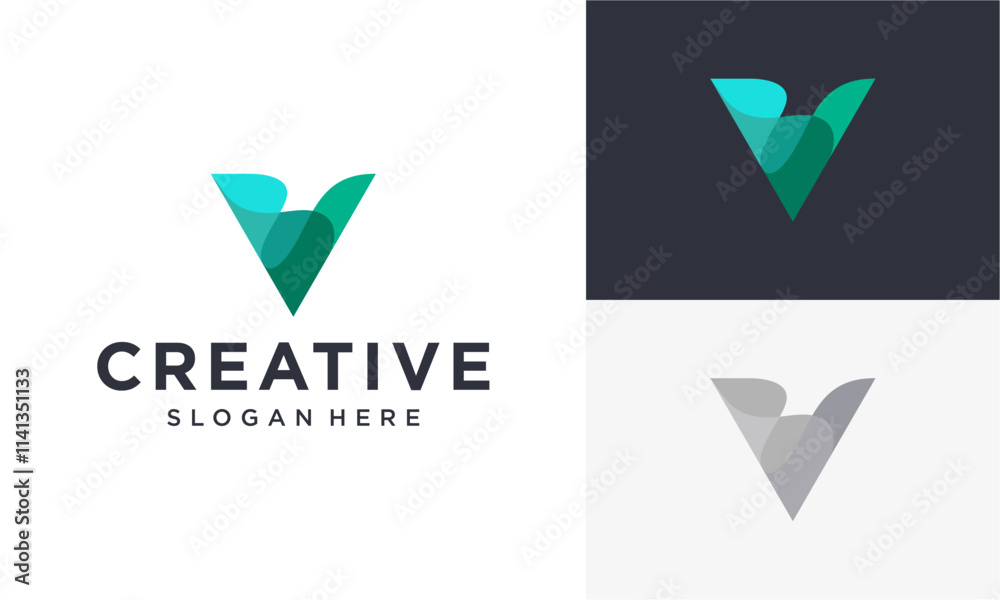Konstfotografi initial v vector logo