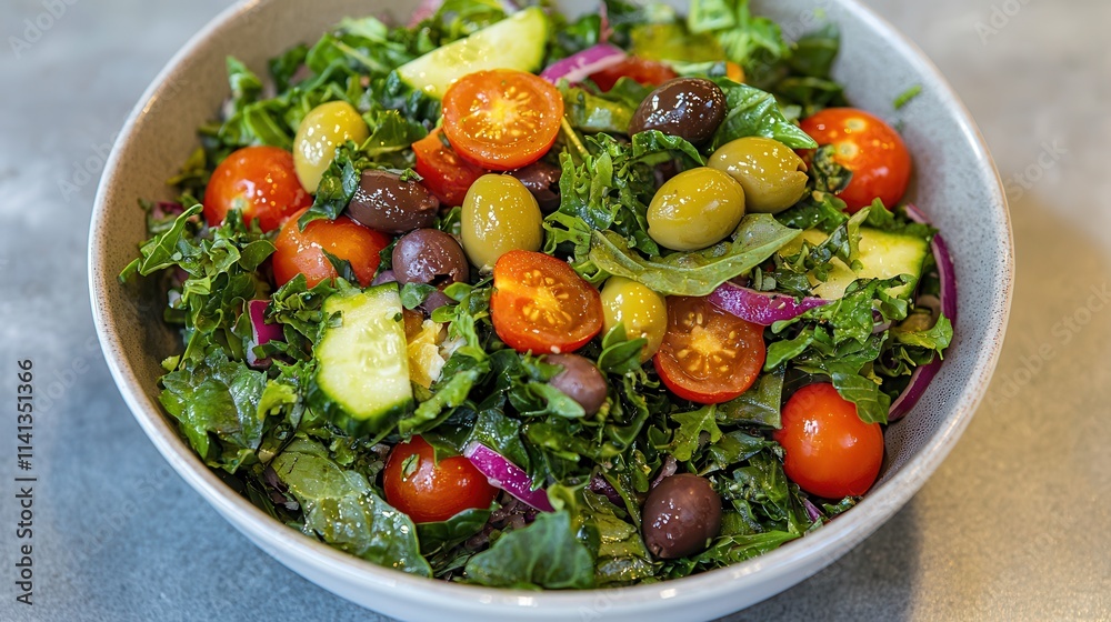 Halal food uses organic ingredients. Fresh salad with colorful vegetables and greens in a bowl. Halal food uses organic ingredients. Fresh salad with colorful vegetables and greens in a bowl.