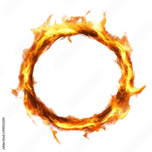 Ring of fire on transparent background in circular shape photo